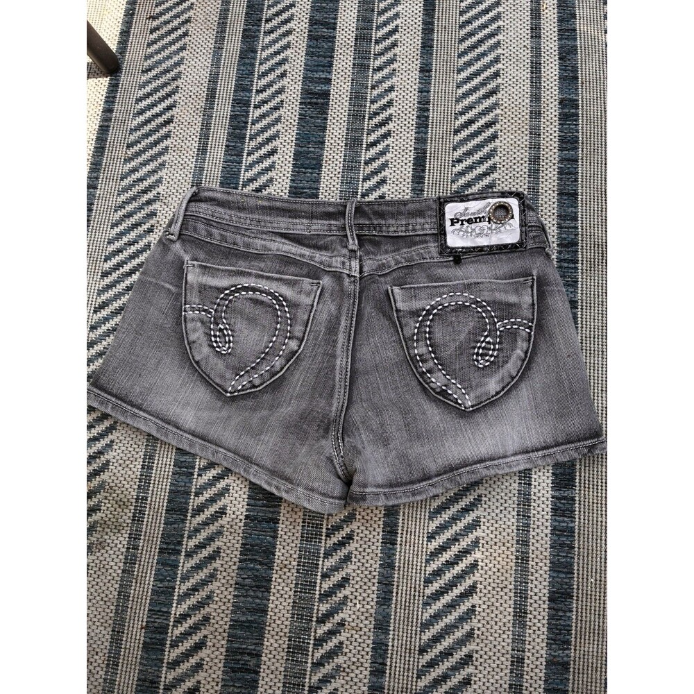 VTG Southpole Shorts Womens 5 Charcoal Denim Jean Low Rise Mini Micro Booty Y2K